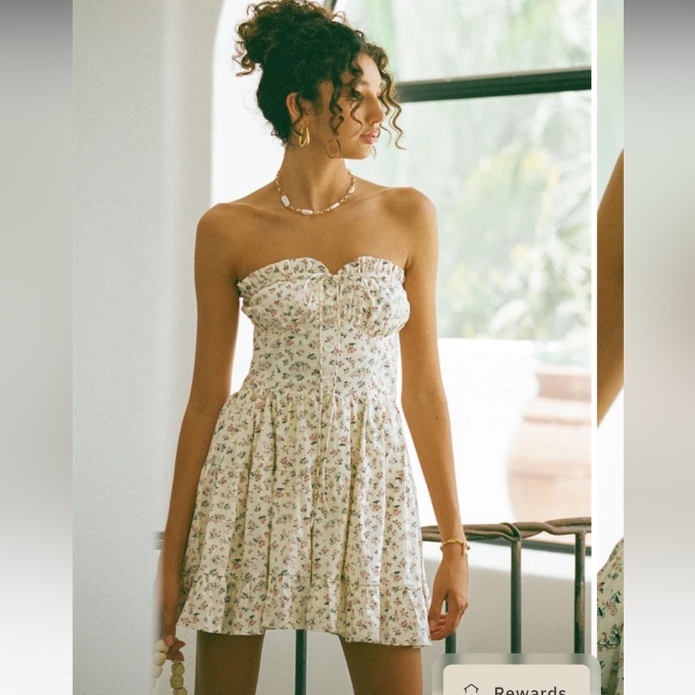 Sabo skirt strapless corset floral sun dress